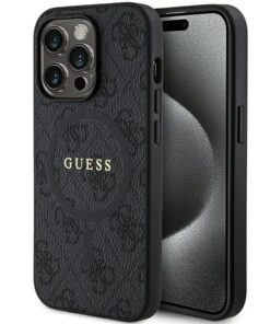 Etui Guess 4G Collection Leather Metal Logo MagSafe  - Etui iPhone 14 Pro Max czarny