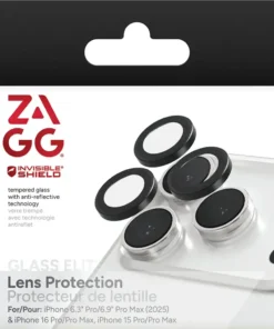 Osłona obiektywu ZAGG Glass Elite (pierścienie na aparat) do Apple iPhone 17/16/15 Pro/Pro Max