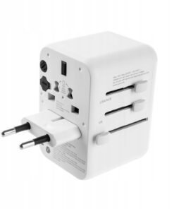 Ładowarka FIXED Voyager World Adapter Charger 3xUSB-C, 2xUSB, GaN, 65W  - Biały