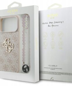 Alternative view of Etui Guess 4GStrap Classic Logo MagSafe iPhone 17 Pro Max Różowe