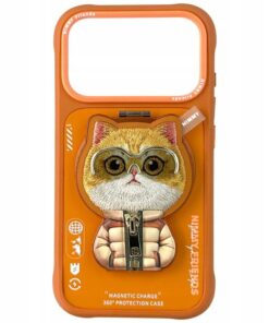 Etui Nimmy Cool&Cute 2.0 Cat iPhone 17 Pro Max MagSafe Pomarańczowe