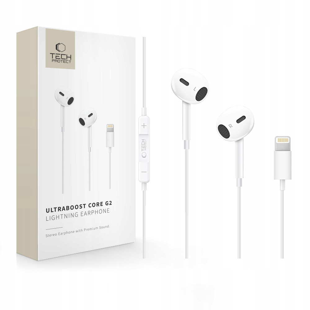 Tech Protect UltraBoost Lightning EarPhone Core G2 White - obrazek 6