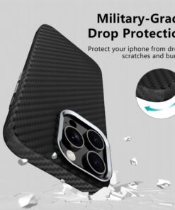 Alternative view of Tech-Protect ion Carbon MagSafe iPhone 16 Pro Max Black / Silver